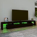 vidaXL Meuble TV avec lumières LED Noir 260x36 5x40 cm
