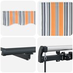 vidaXL Auvent manuel rétractable rayé multicolore 500x300 cm
