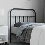 vidaXL Tête de lit métal noir 80 cm