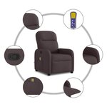 vidaXL Fauteuil de massage inclinable Marron foncé Tissu