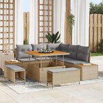 vidaXL Ensemble de canapé de jardin 8 Pièces Beige et Gris clair