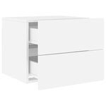 vidaXL Table de chevet murale avec lumières LED blanc