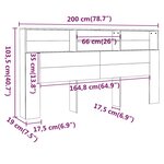 vidaXL Armoire de tête de lit Noir 200x19x103 5 cm