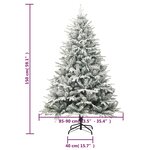 vidaXL Sapin de Noël artificiel à flocons de neige Vert 150 cm PVC/PE