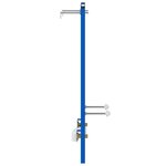 vidaXL Support mural de salle de bain Bleu 50 x 17.5 x 136 cm Acier