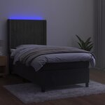 vidaXL Sommier à lattes de lit matelas LED Gris foncé 90x200cm Velours