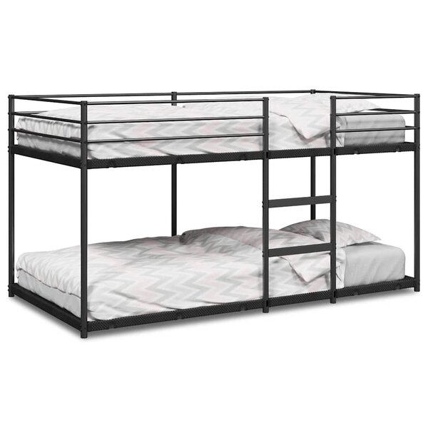 VidaXL Lit superposé sans matelas noir 90x200 cm acier