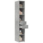 vidaXL Buffet haut gris béton 30x42 5x185 cm bois d'ingénierie
