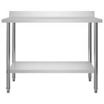 vidaXL Table de travail de cuisine avec étagère 120x60x150 cm Inox