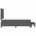 vidaXL Lit à ressorts avec matelas Gris foncé 120 x 200 cm tissu
