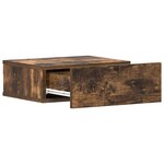 vidaXL Table de chevet flottante Chêne fumé 40x30x15 cm