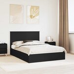 vidaXL Lit de Rangement Noir 135 x 190 cm Bois d'ingénierie