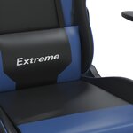 vidaXL Chaise de jeu de massage Noir et bleu Similicuir