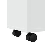 vidaXL Meuble étroit de salle de bain à roulettes blanc