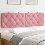 vidaXL Coussin de tête de lit rose 160 cm velours