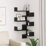 vidaXL Étagère d'angle murale 2 Pièces Chêne noir 40 x 40 x 49.5 cm