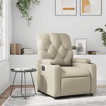 vidaXL Fauteuil inclinable Crème Similicuir