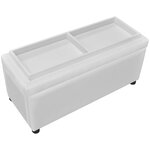 Banquette pouf tabouret meuble pouf de rangement cuir synthétique blanc 3002220