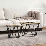 vidaXL Tables d'appoint 2 Pièces en bois d'ingénierie chêne Sonoma