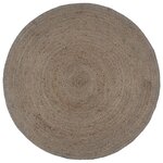 vidaXL Tapis fait à la main Jute Rond 240 cm Gris