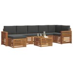 vidaXL Ensemble de canapés d'extérieur 8 Pièces Naturel et Anthracite