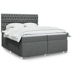 vidaXL Sommier à lattes de lit avec matelas Gris foncé 200x200cm Tissu