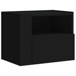 vidaXL Tables de chevet murales 2 Pièces noir 45x30x35 cm