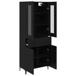 vidaXL Haut Armoire Chêne noir 69 5 x 34 x 180 cm Bois d'ingénierie