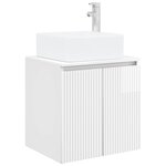 vidaXL Vanité de lavabo mural Blanc brillant 49 5 x 41 x 63 cm