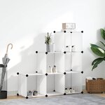 vidaXL Organisateur de rangement cube avec 6 compartiments Blanc