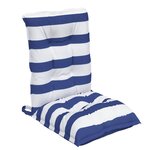 vidaXL Coussins de chaise à dossier bas lot de 6 rayures bleu/blanc