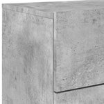 vidaXL Table de chevet murale avec lumières LED gris béton