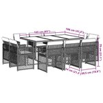 vidaXL Ensemble à manger de jardin 11Pièces avec coussins gris poly rotin