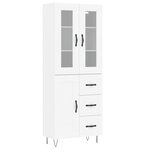vidaXL Buffet haut Blanc 69 5x34x180 cm Bois d'ingénierie