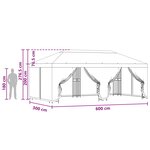 vidaXL Gazebo avec murs latéraux 6 x 3 m Beige Polyester et Acier