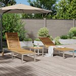 Transats vidaXL 2 Pièces avec Table Bois Massif Acacia
