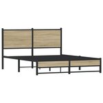vidaXL Cadre de lit en métal sans matelas chêne sonoma 150x200 cm