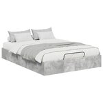 vidaXL Cadre de lit ottoman Gris béton 135 x 190 cm Bois d'ingénierie