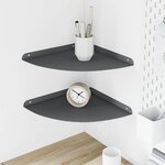 vidaXL Étagère Flottante d'Angle 2 pc Anthracite 30 x 30 x 2 cm