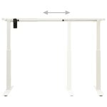 Cadre de Bureau table poste de travail meuble d'ordinateur informatique étude motorisé électrique réglable en hauteur blanc 02_0023978