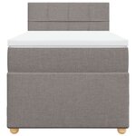 vidaXL Sommier à lattes de lit avec matelas Taupe 90x190 cm Tissu