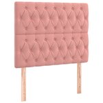 vidaXL Tête de lit à LED Rose 100x7x118/128 cm Velours