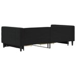 vidaXL Lit de jour avec gigogne et tiroirs noir 100x200 cm velours