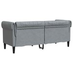 vidaXL Canapé Chesterfield Gris clair 182.5 x 74.5 x 74.5 cm tissu