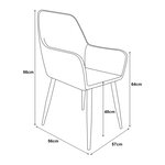 Lot de 6 chaises de salle à manger 86 x 57 x 56 cm gris foncé 03_0009901