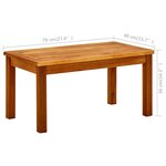 vidaXL Table basse de jardin 70x40x36 cm Bois solide d'acacia