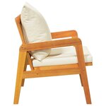 vidaXL Chaise de jardin avec coussin 2 Pièces Marron Bois d'acacia massif
