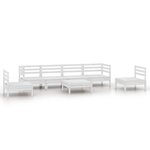 Salon de jardin meuble d'extérieur ensemble de mobilier 7 pièces blanc bois de pin massif 02_0017357