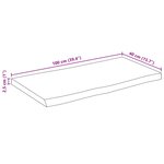 vidaXL Dessus de table bord vivant 100x40x2 5 cm bois de manguier brut