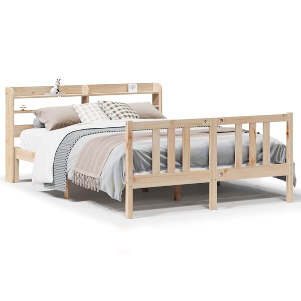 vidaXL Cadre de lit et tête de lit sans matelas 135x190 cm